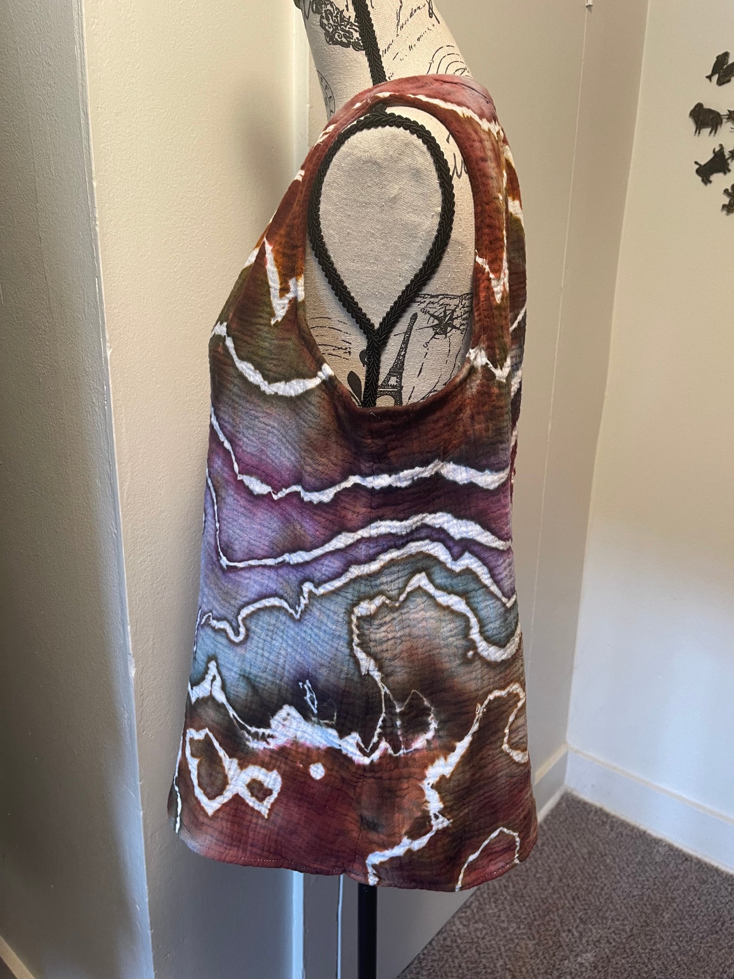 Large Earthy Rainbow Sleeveless Top
