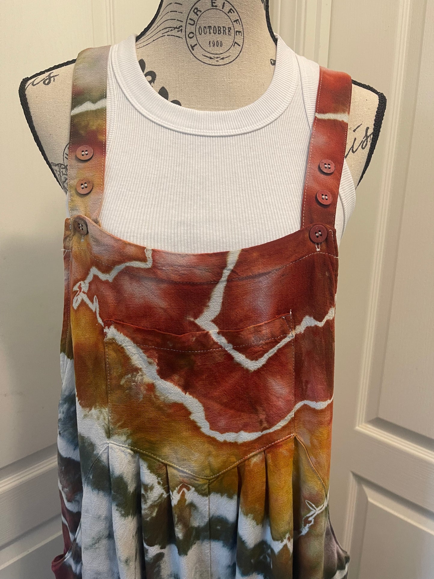 Small Earthy Rainbow Overalls