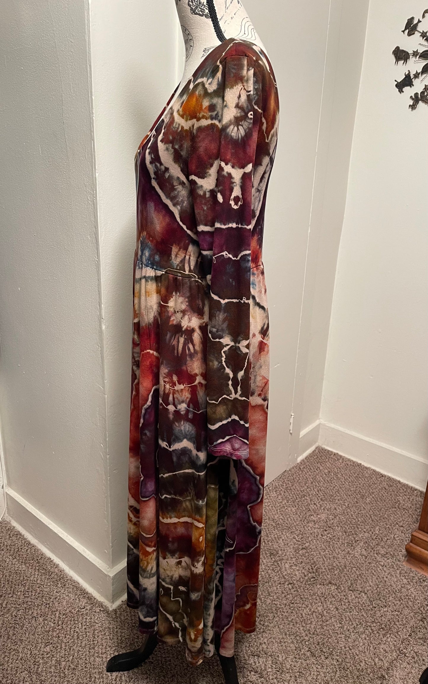 Large Earthy Rainbow Geode Midi Dress