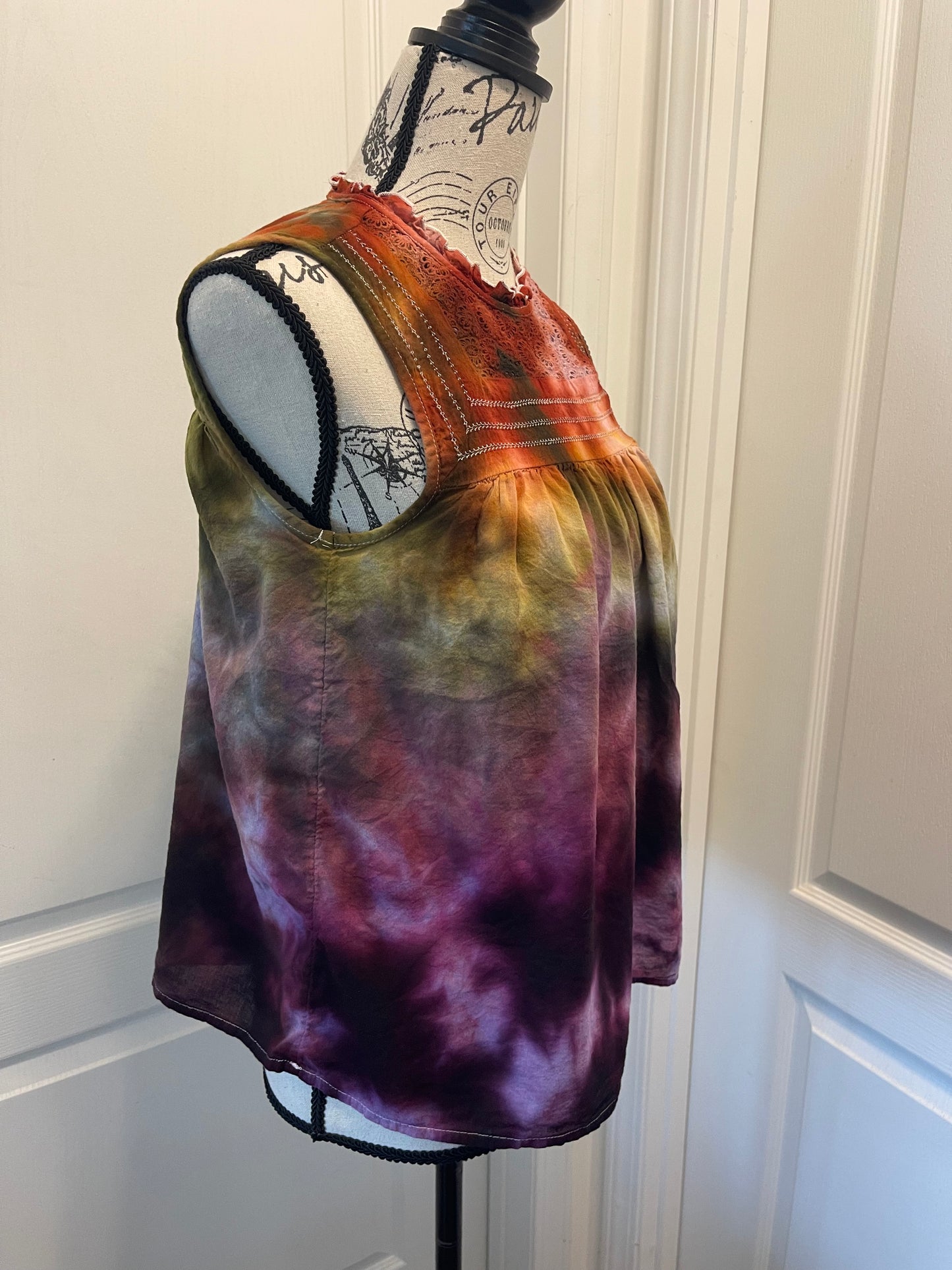 Small Embroidered Top in Earthy Rainbow