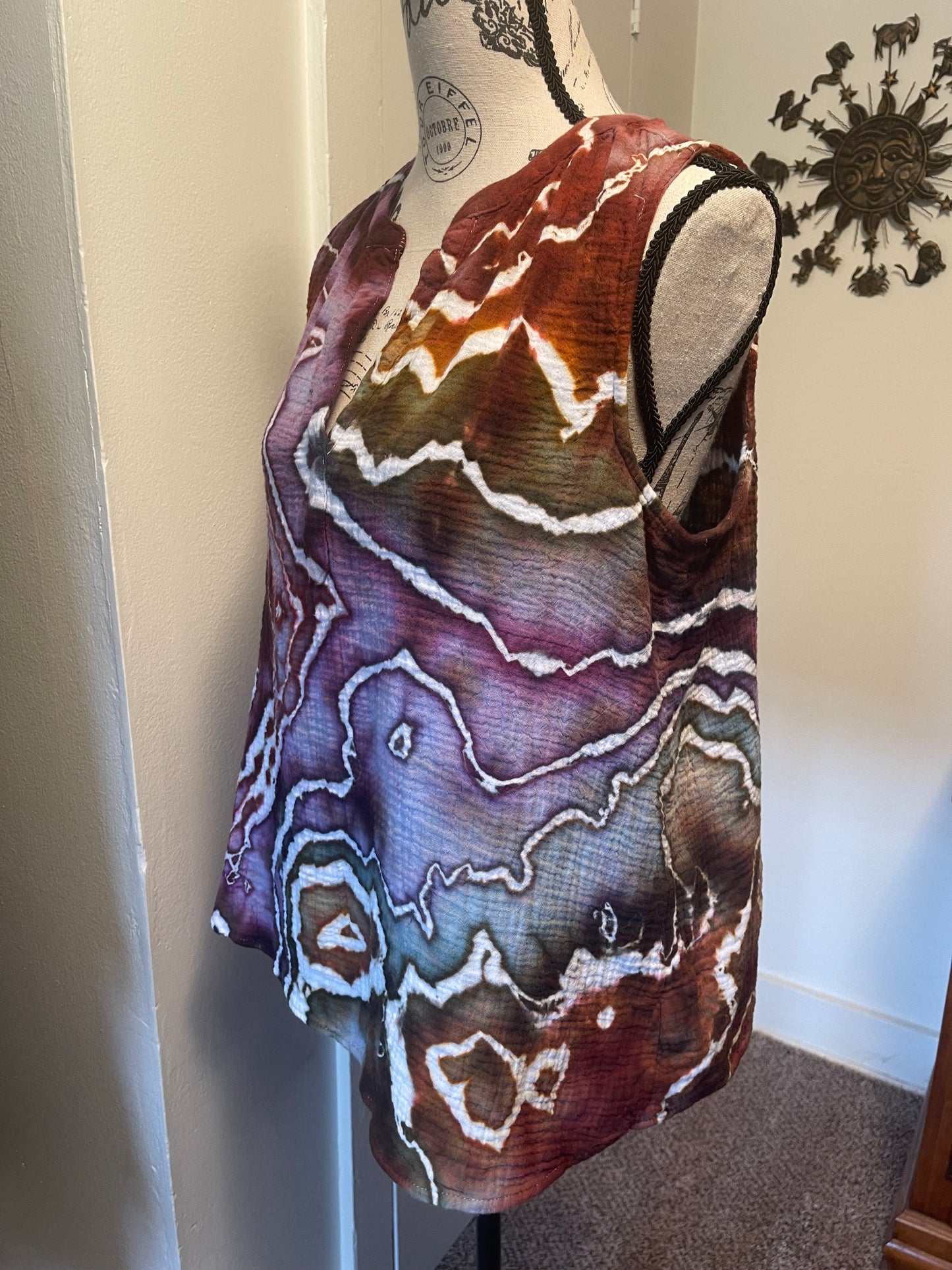 Large Earthy Rainbow Sleeveless Top