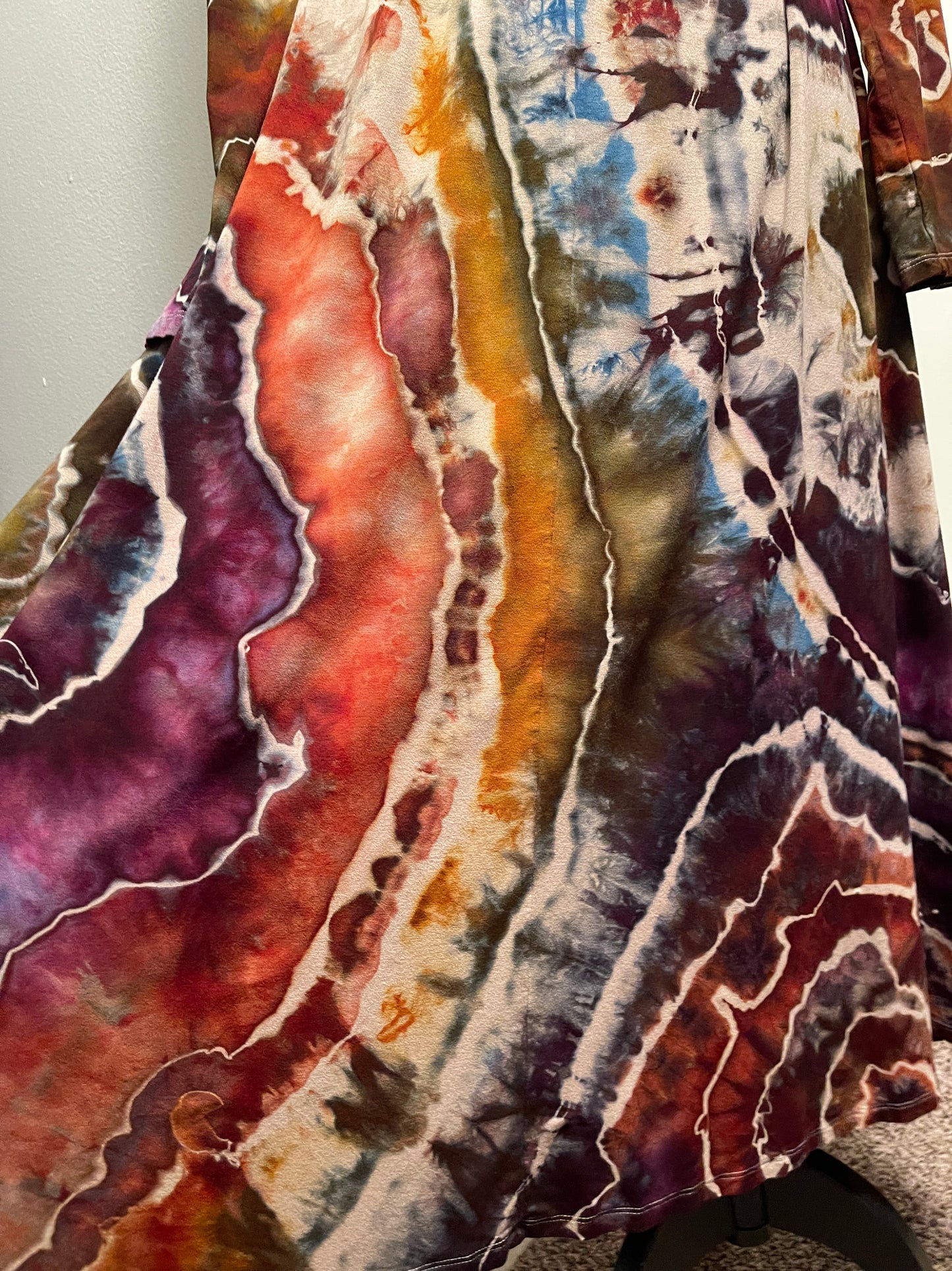 Large Earthy Rainbow Geode Midi Dress