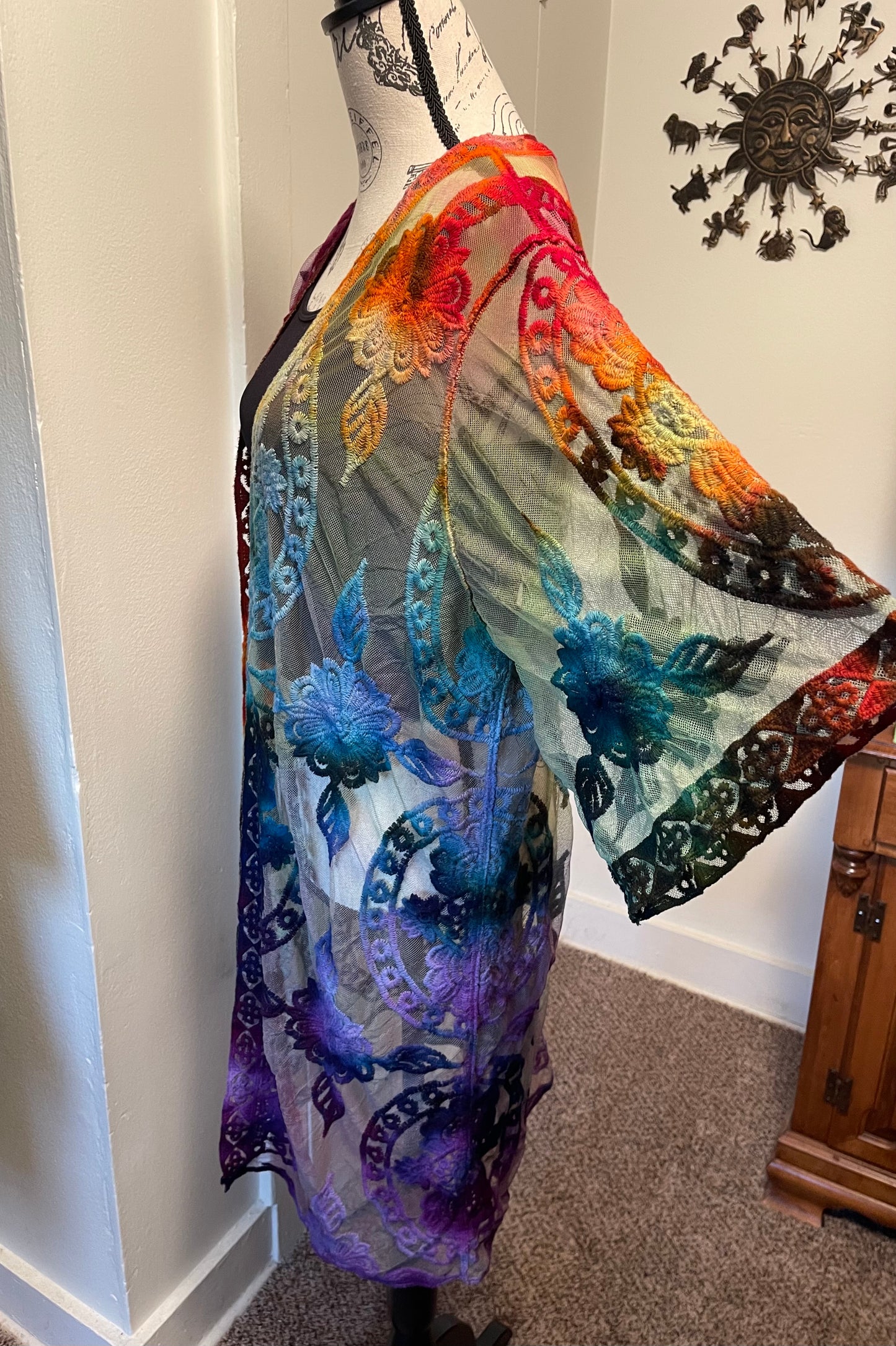 LG/XL Rainbow Lace Kimono