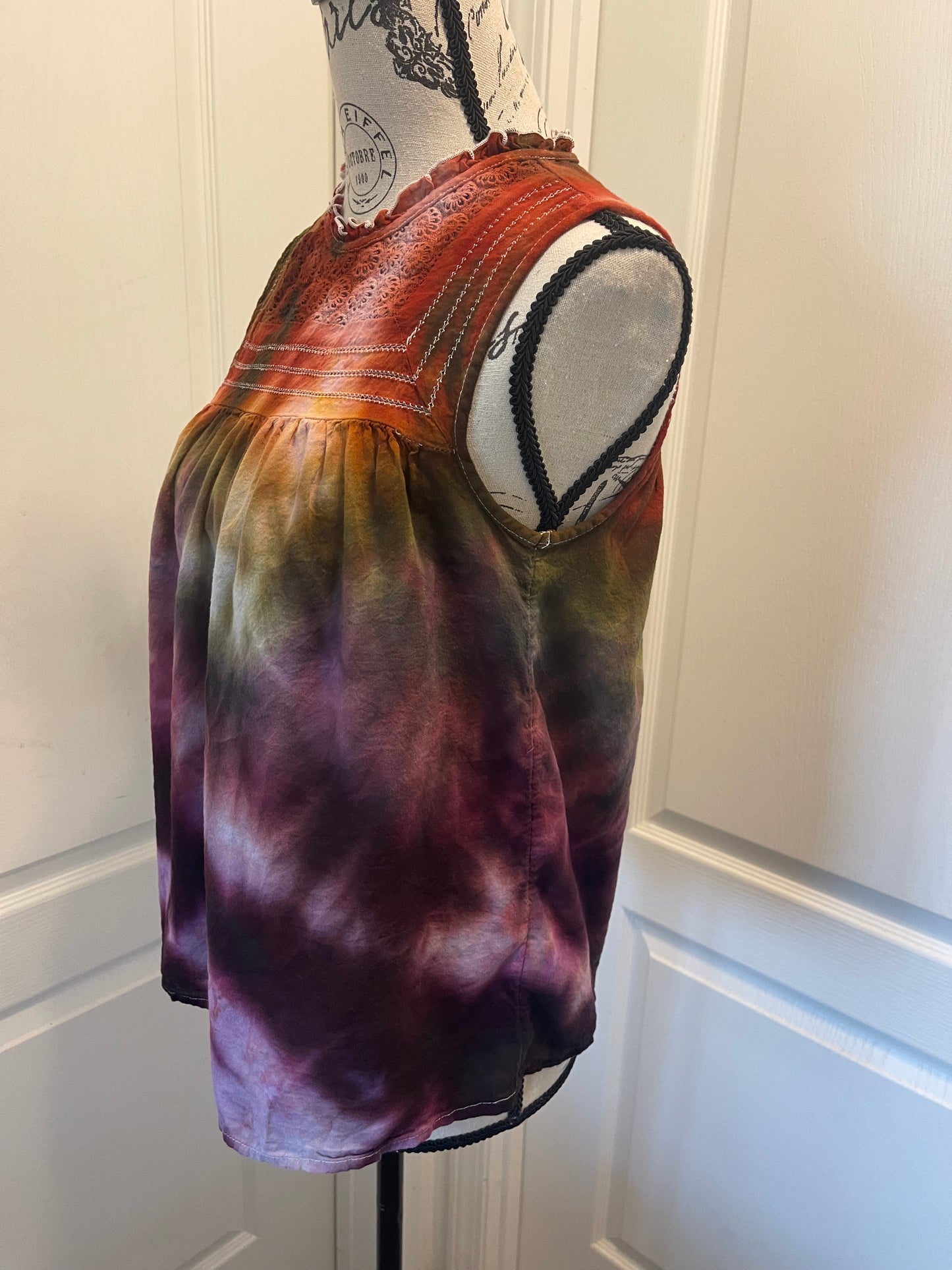 Small Embroidered Top in Earthy Rainbow