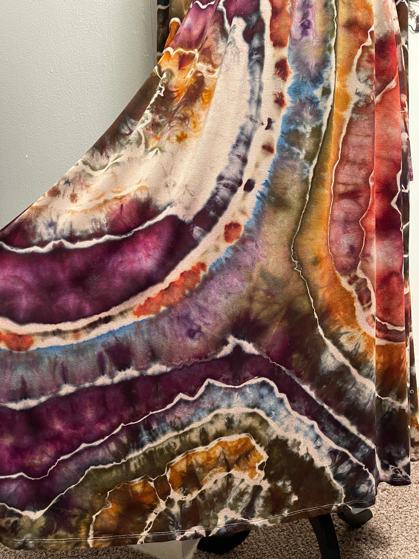 Large Earthy Rainbow Geode Midi Dress