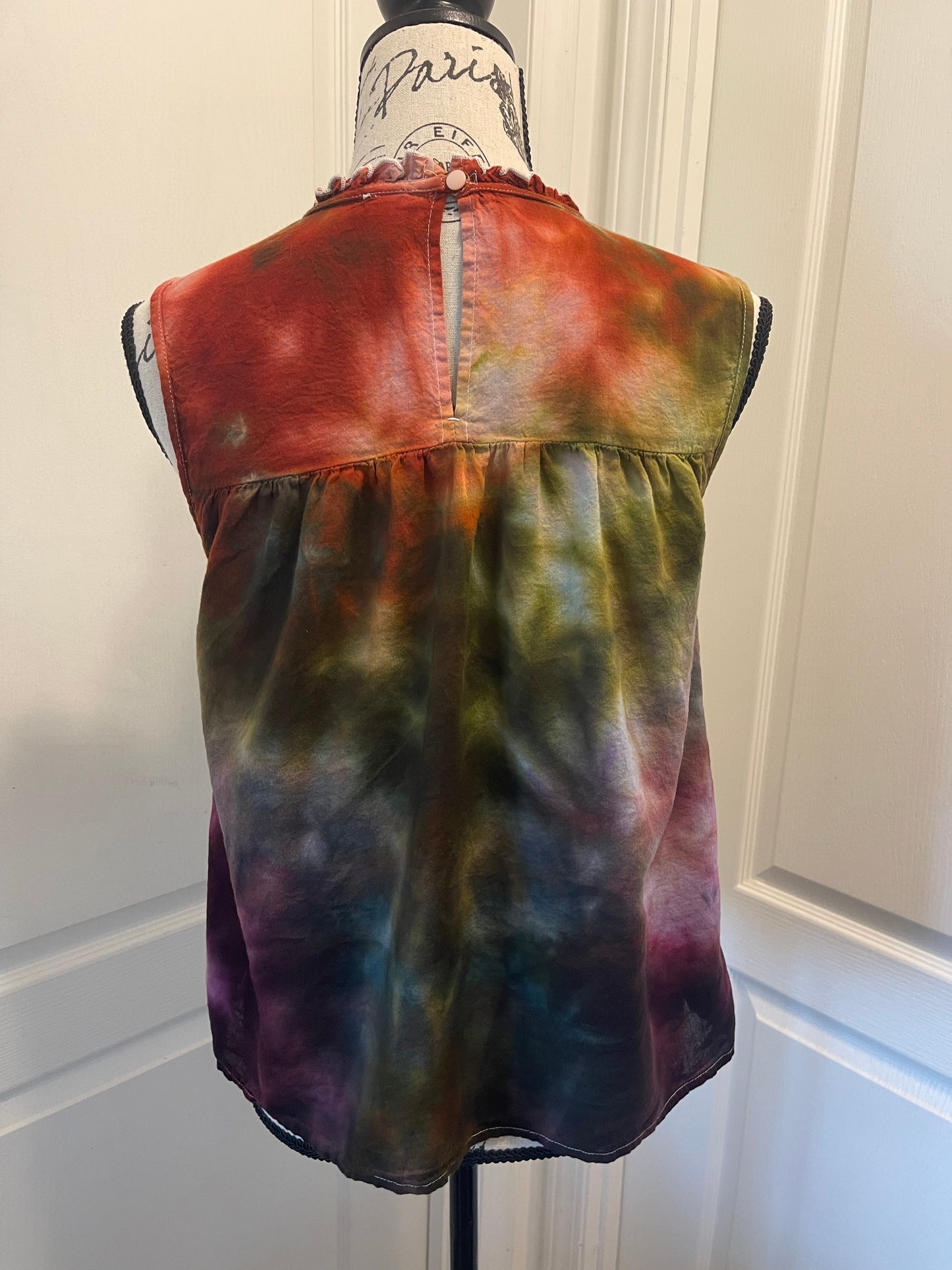 Small Embroidered Top in Earthy Rainbow