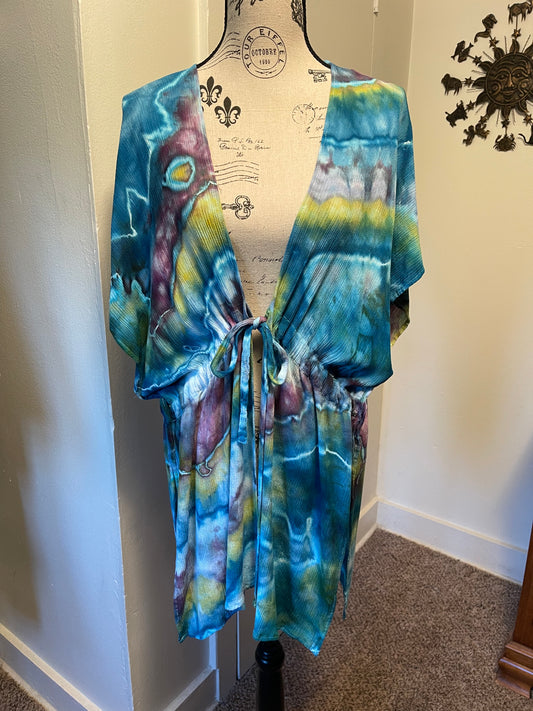 Sm/Md Ruched Tie Front Ruana