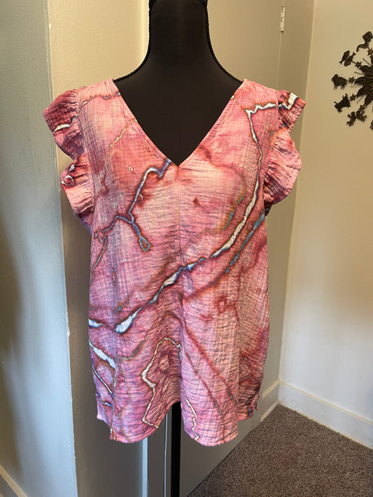 Large Flutter Sleeve Top