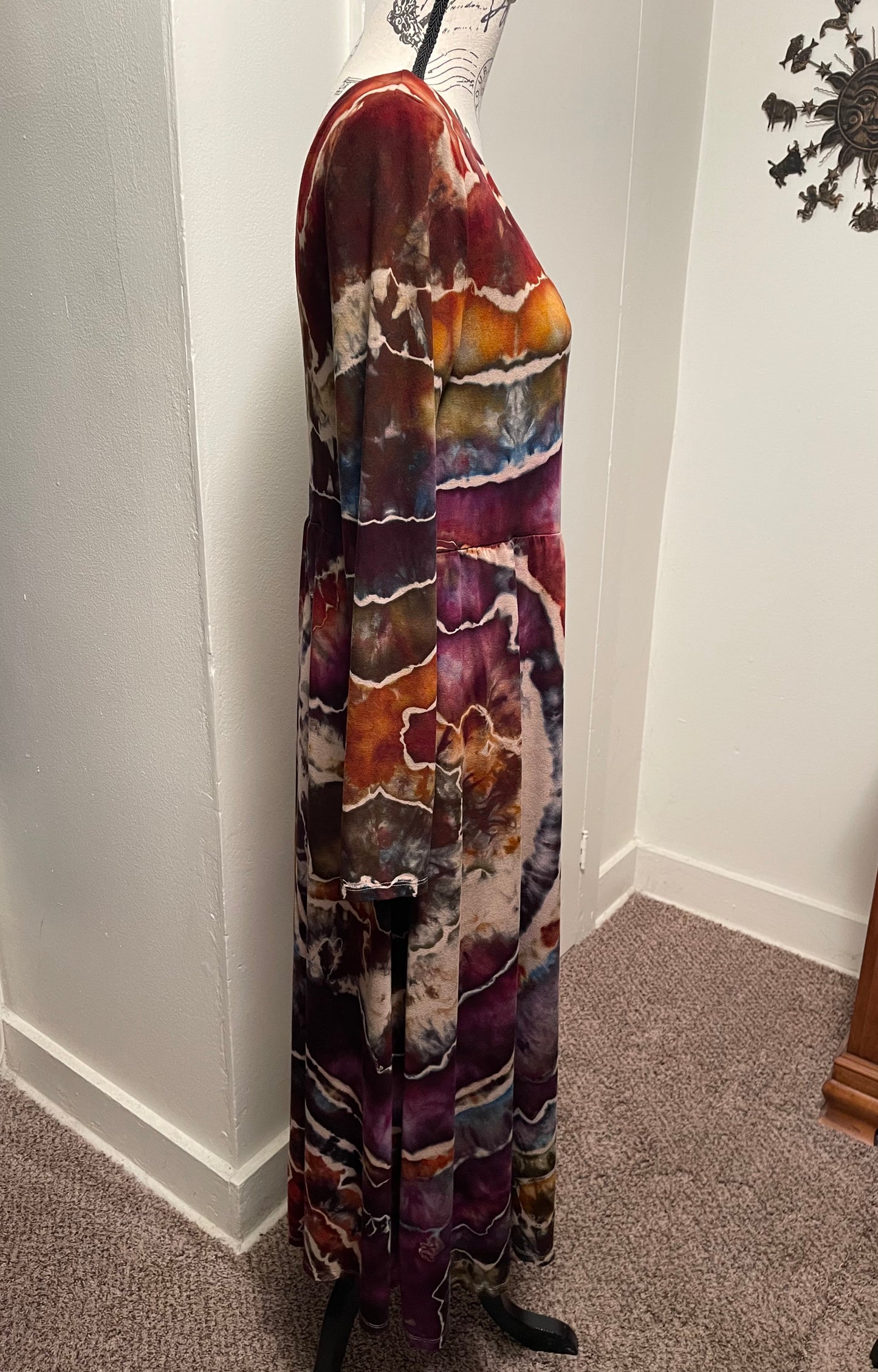 Large Earthy Rainbow Geode Midi Dress