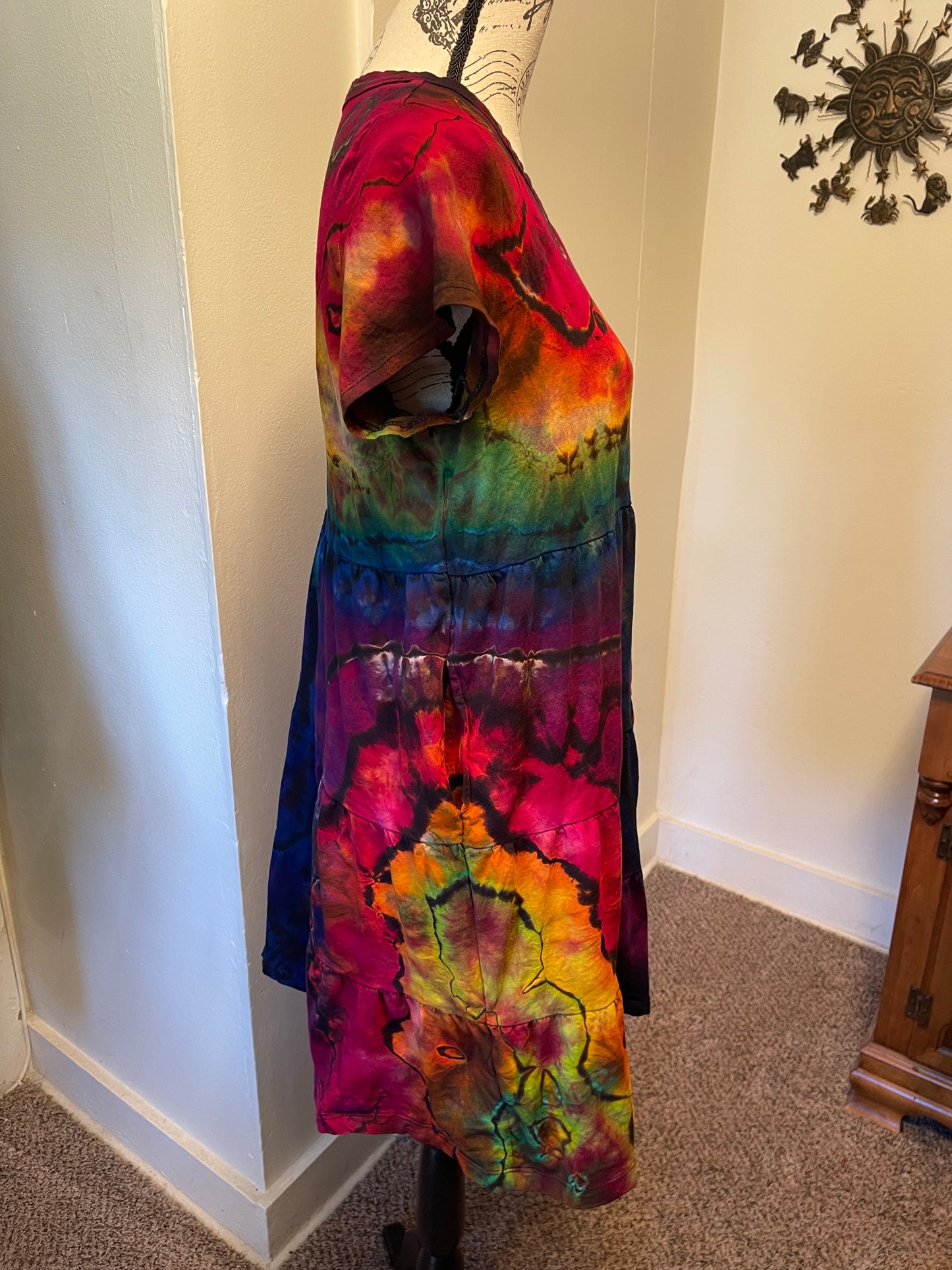 Medium Reversed Rainbow Babydoll Dress